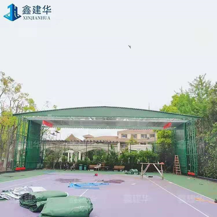 济南电动推拉棚 户外电动折叠雨棚