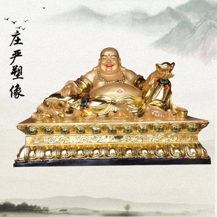陕西彩绘东方三圣佛像