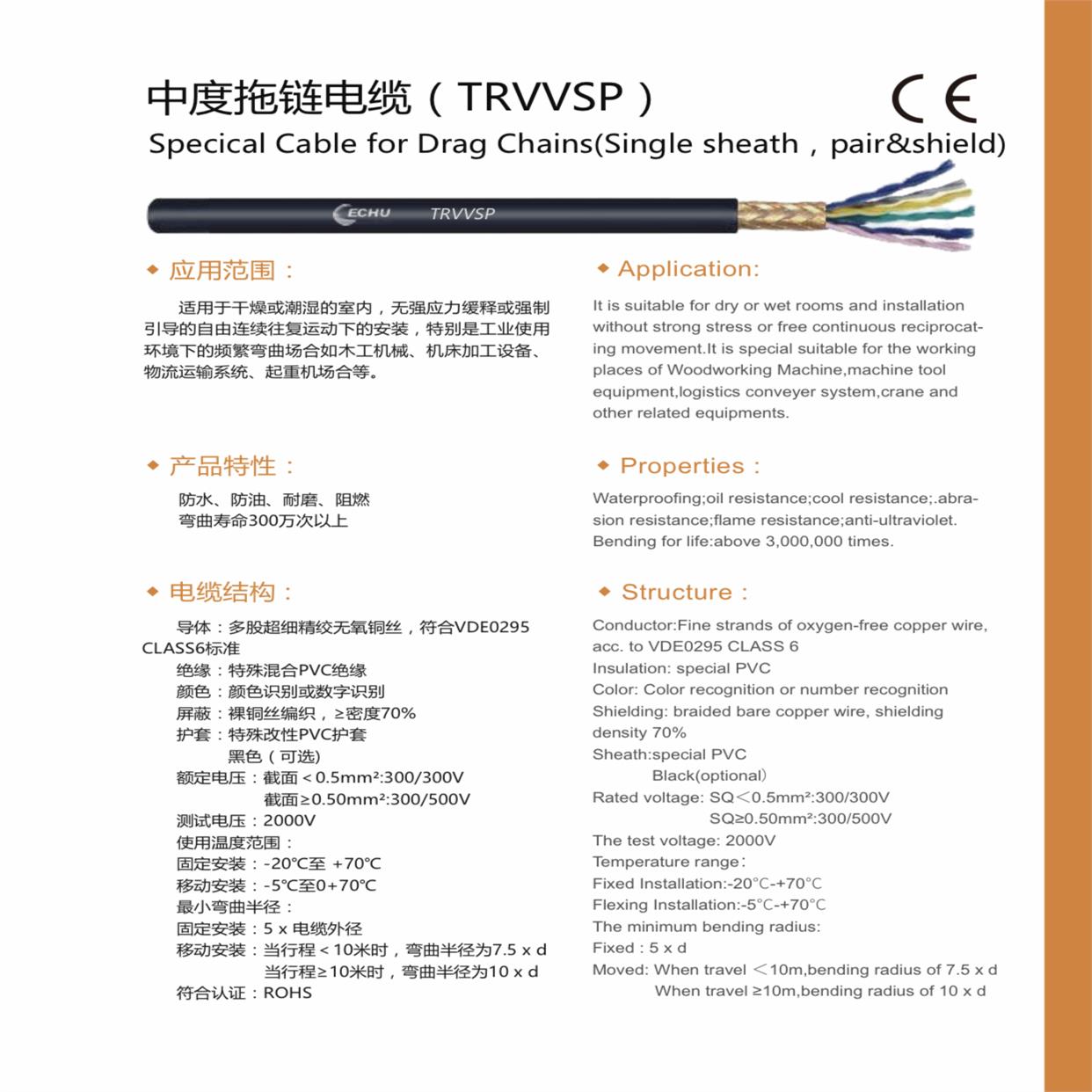 拖链用高柔性电缆线