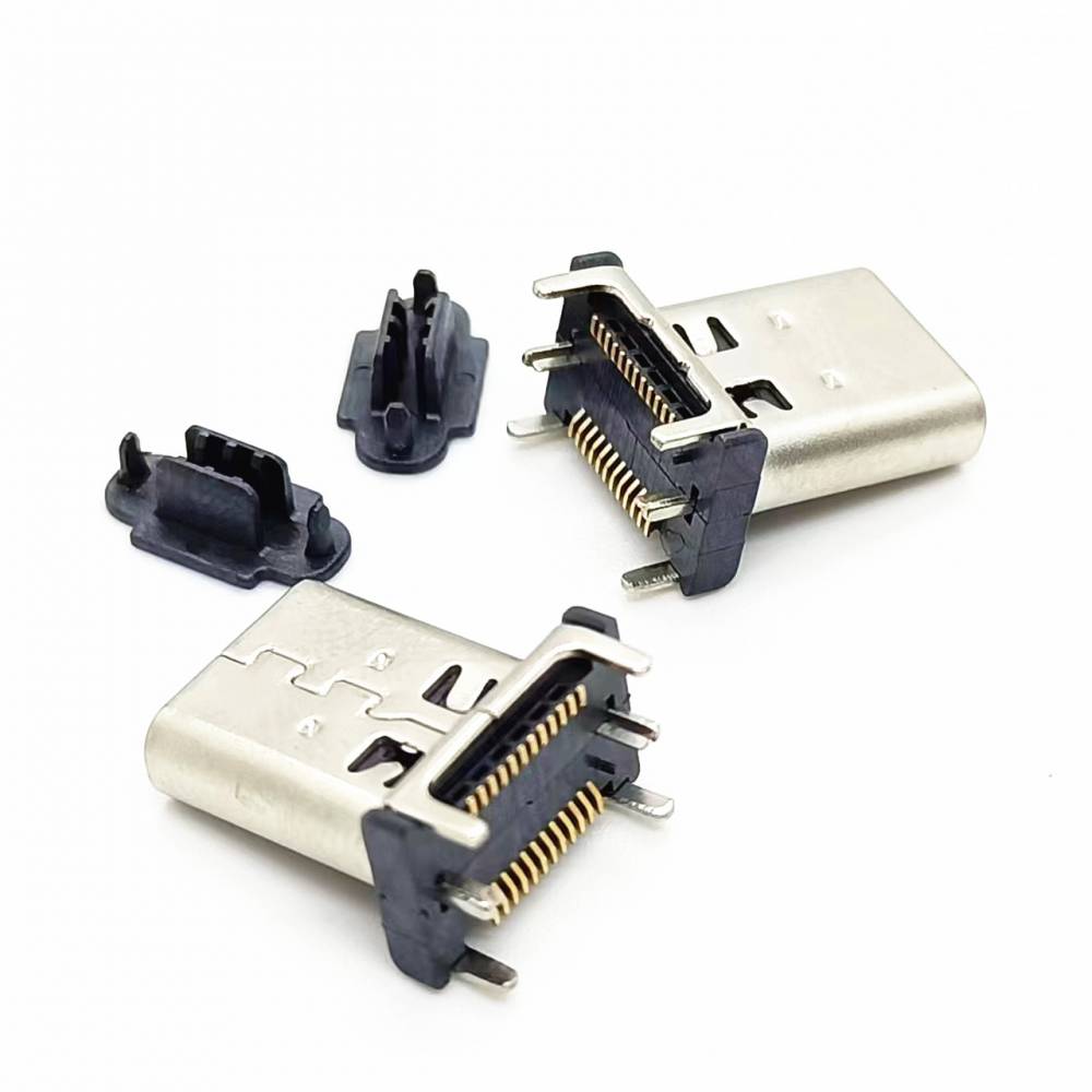 TYPE-C24P立贴12.0 180°双排SMT 6脚插板 USB3.1 24PIN立贴12.0