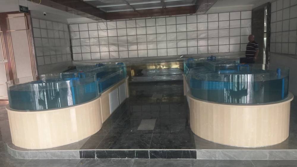 佛山朝安海鲜鱼池工程-佛山供应鱼缸玻璃贝类缸
