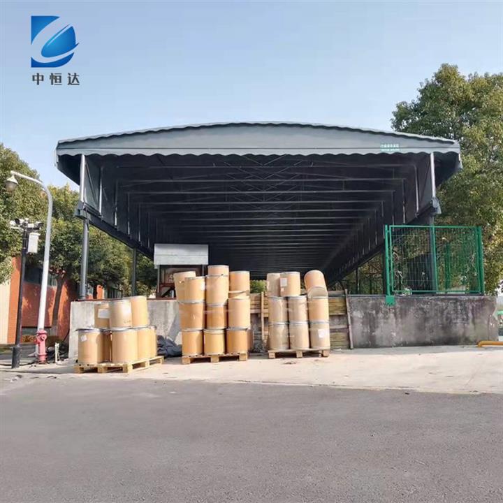大型电动推拉雨棚 户外空中遮阳蓬 伸缩篮球场篷 款式电动