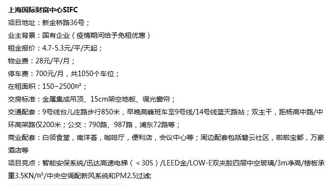 浦东写字楼租赁